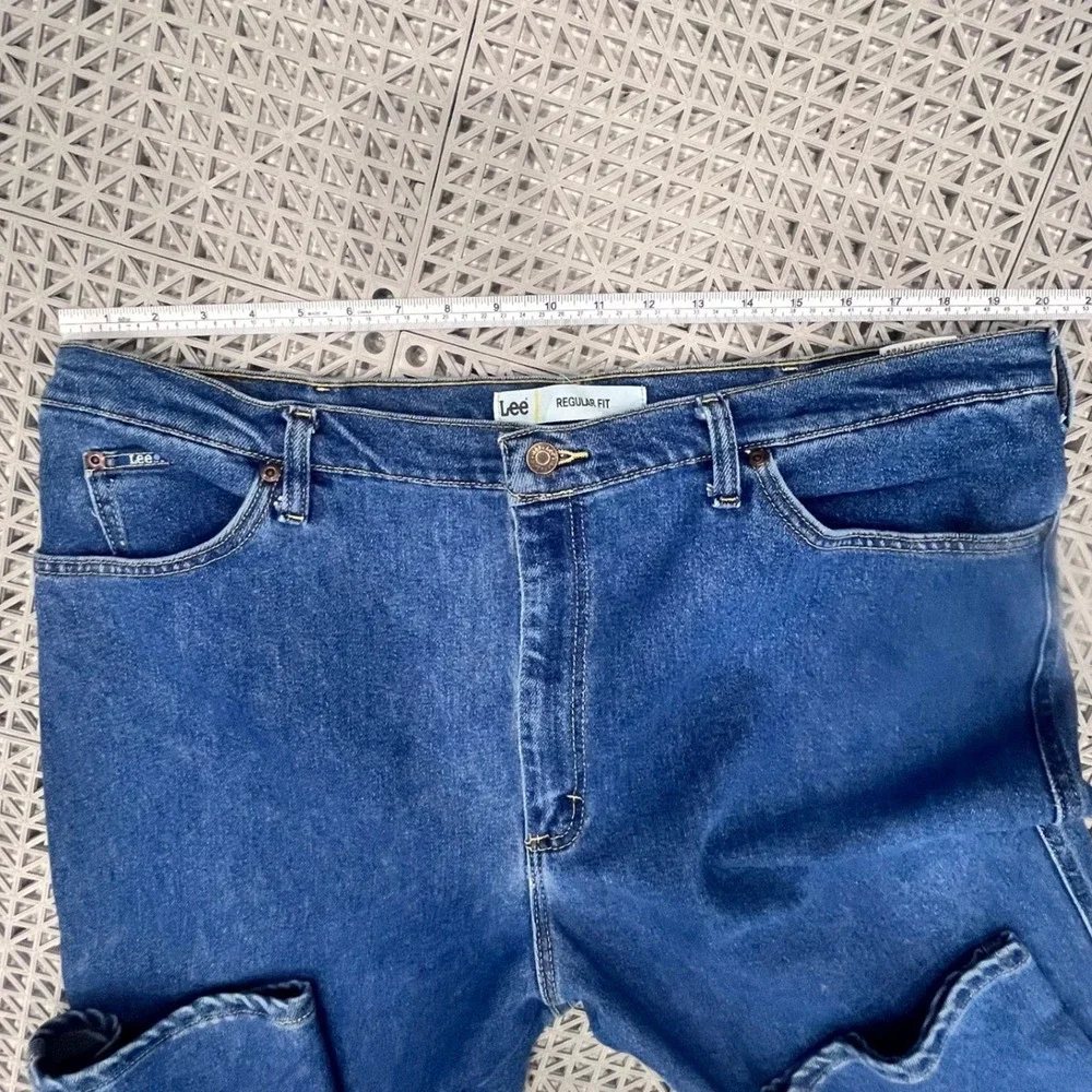 Lee Regular Fit Jeans Mens 40x36 Blue Straight Leg Denim Pants IZS-E498-010